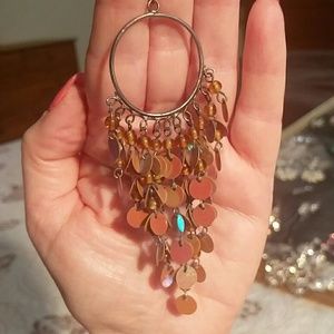 Mermaid scales ab coated sequin chandelier drops